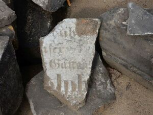 Une des stèles retrouvées lors des tavaux à Wrocław