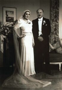 Les époux Alfons Haberfeld et Felicja Spierer durant leurs noces