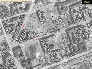 Ghetto de Varsovie: Rue Twarda en 1945