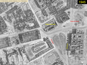 Ghetto de Varsovie: Place Zelazna Brama en 1945