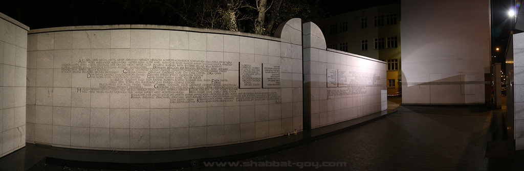 Le mémorial de Umschlagplatz la nuit